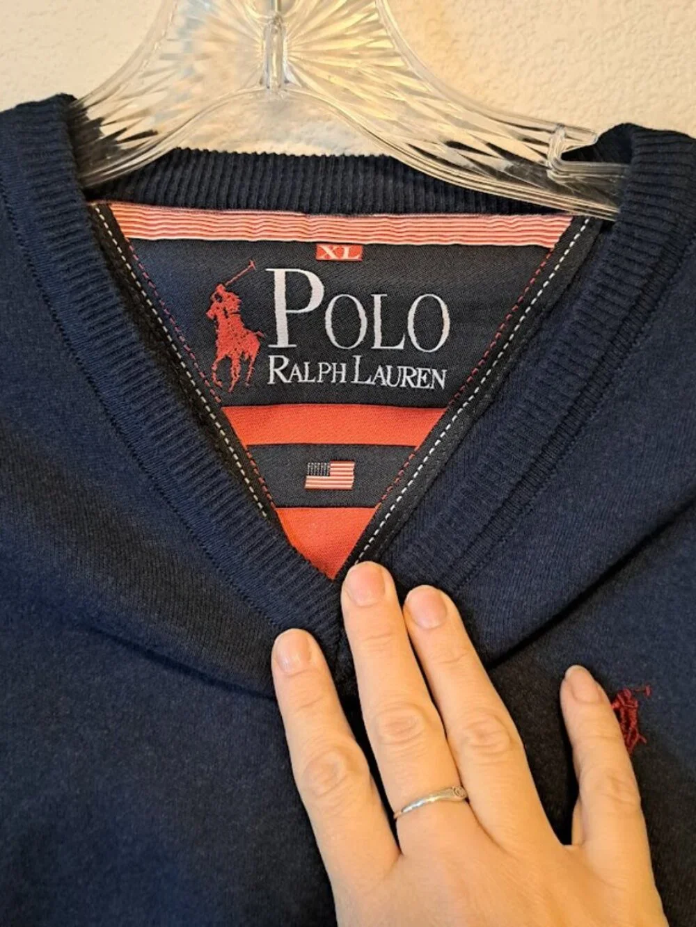 Polo Ralph Lauren Men's V-Neck‎ Pullover Sweater in blue Size Men's XL